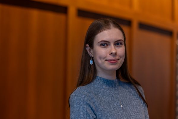 Anastasiia Chulkova ’26 MA explored the embodied transmission of memory for a research project that earned her a win at Villanova’s annual Three-Minute Thesis (3MT) competition on Feb. 20, 2026.