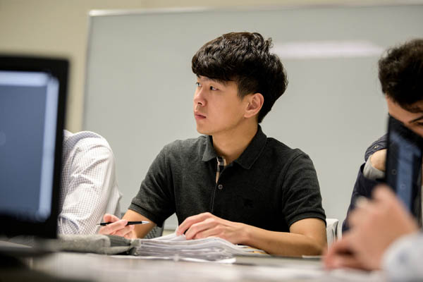 student in psychology lab