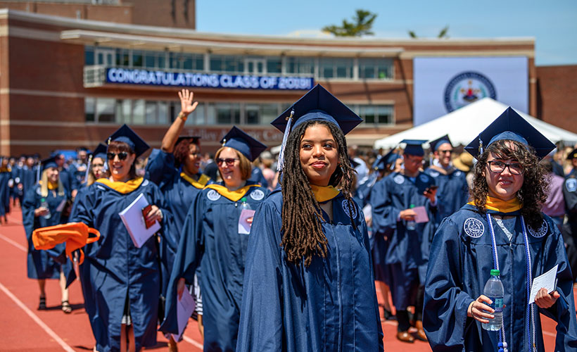 Graduate Liberal Arts and Sciences students process at Villanova's Commencement.