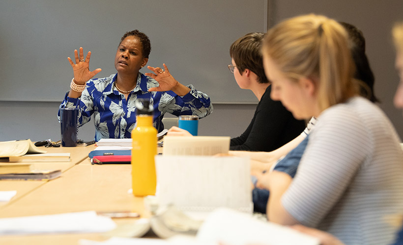 image of Dr. Lucky teaching class.