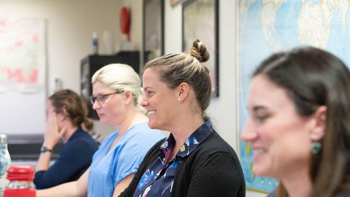 Four students in class.