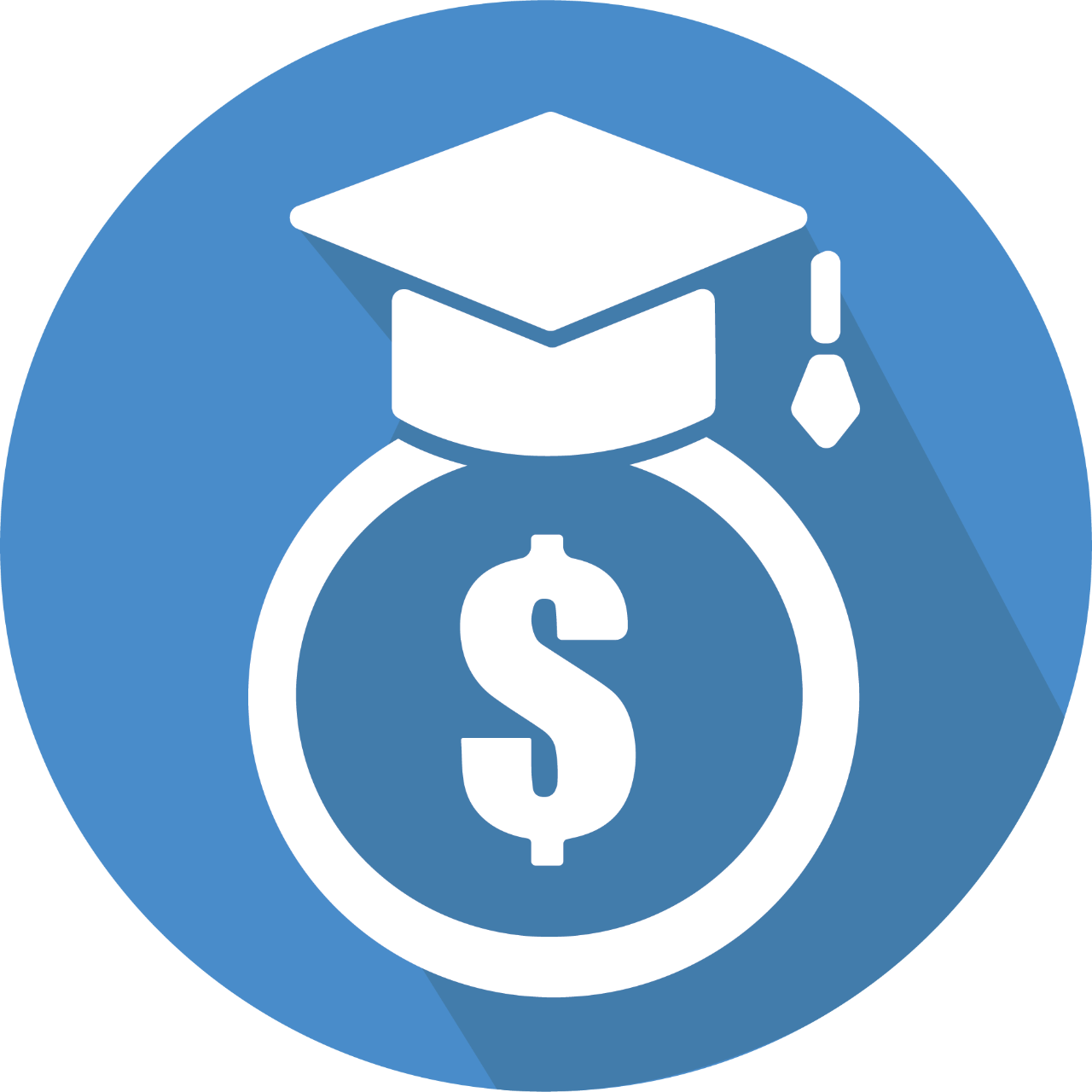 affordable icon with graduation cap and dollar sign