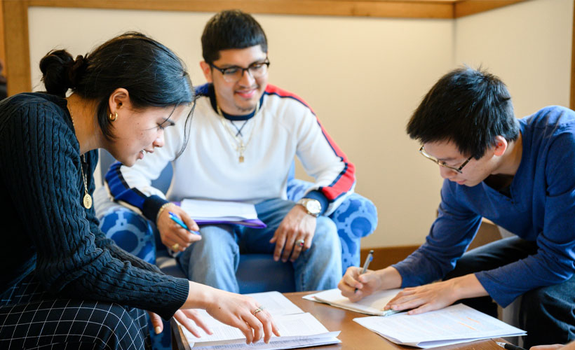 Students studying together.