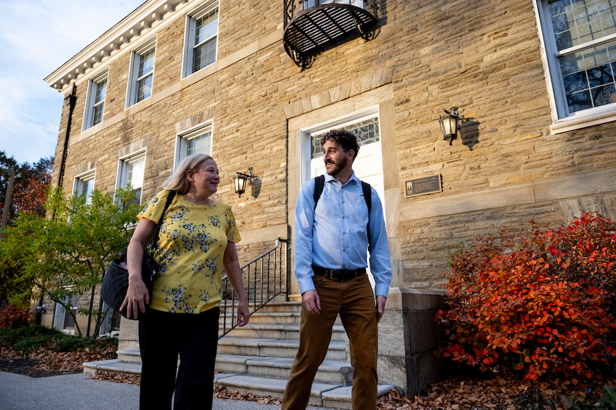 Students walking on campus