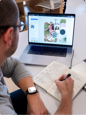 student completing online coursework