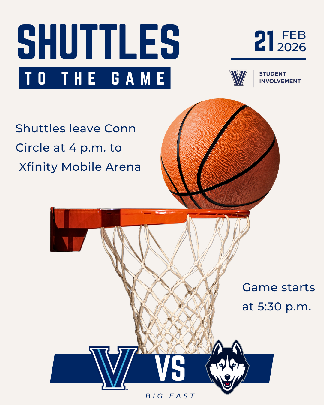 Shuttles to UConn v Villanova