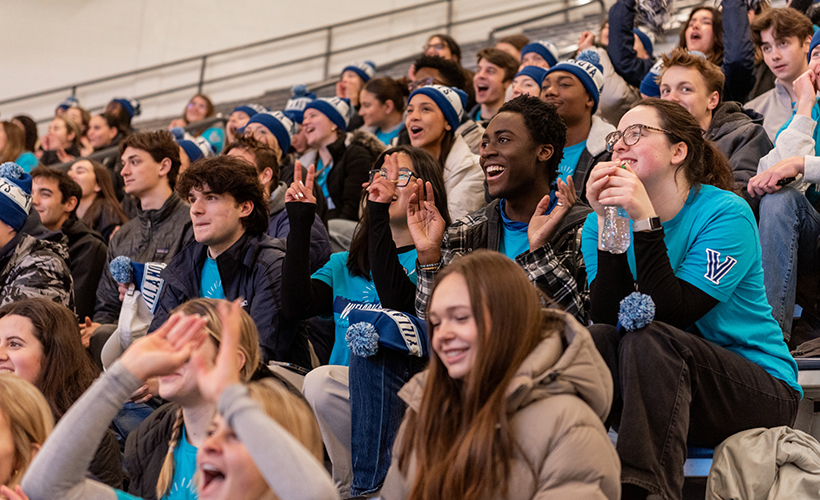 Students from Blue Key cheering