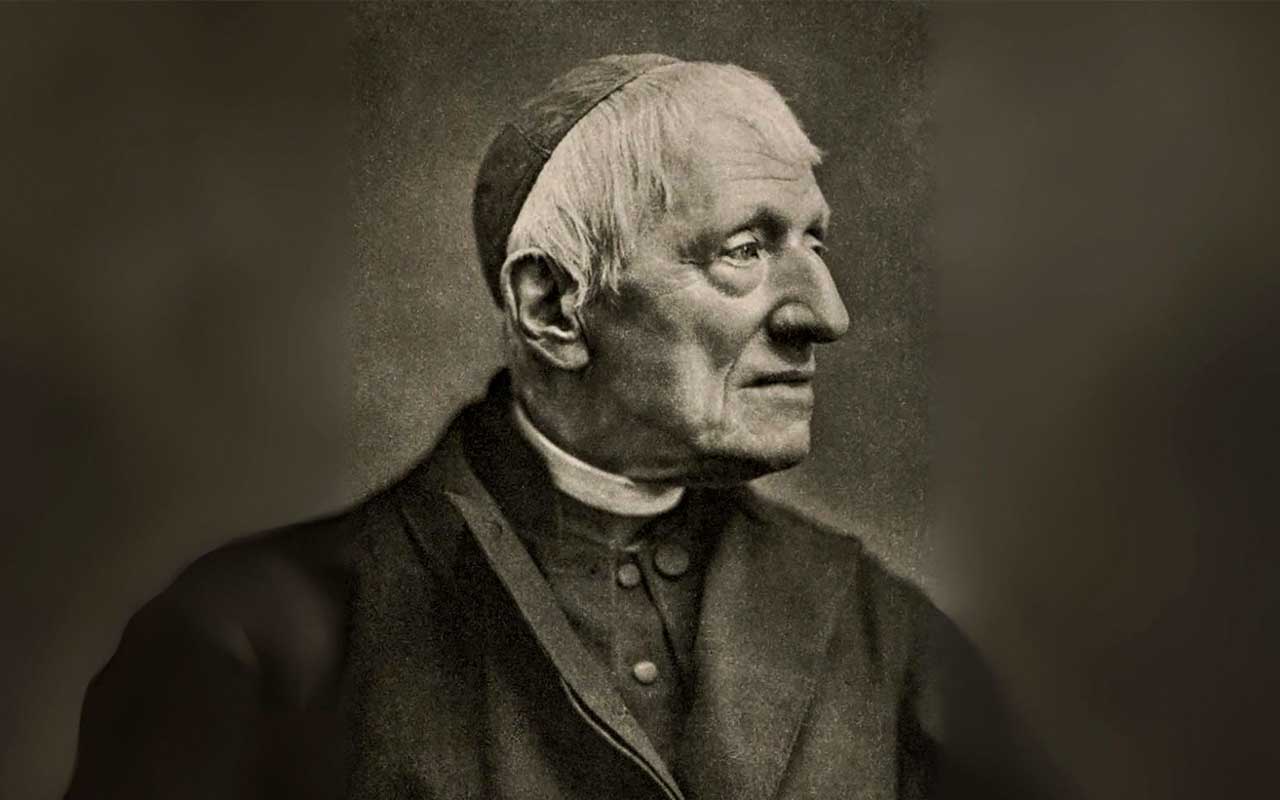 Historic portrait of St. John Henry Newman in clerical dress.